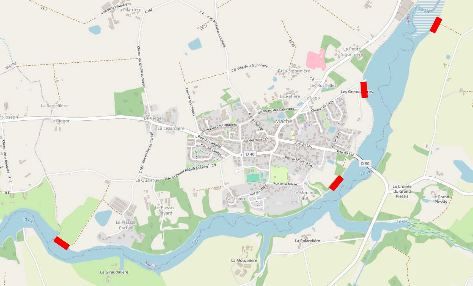 carte des zones de pêche